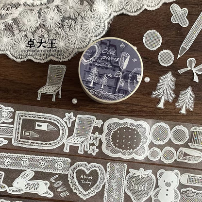 Die-Cut Sticker Roll - Old Paris Lace