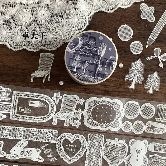 Die-Cut Sticker Roll - Old Paris Lace