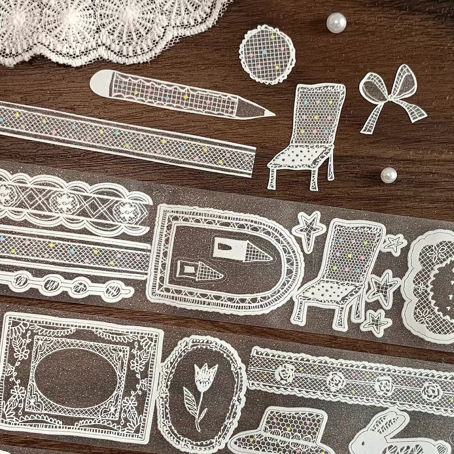 Die-Cut Sticker Roll - Old Paris Lace