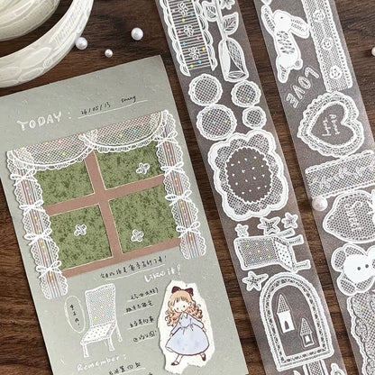 Die-Cut Sticker Roll - Old Paris Lace