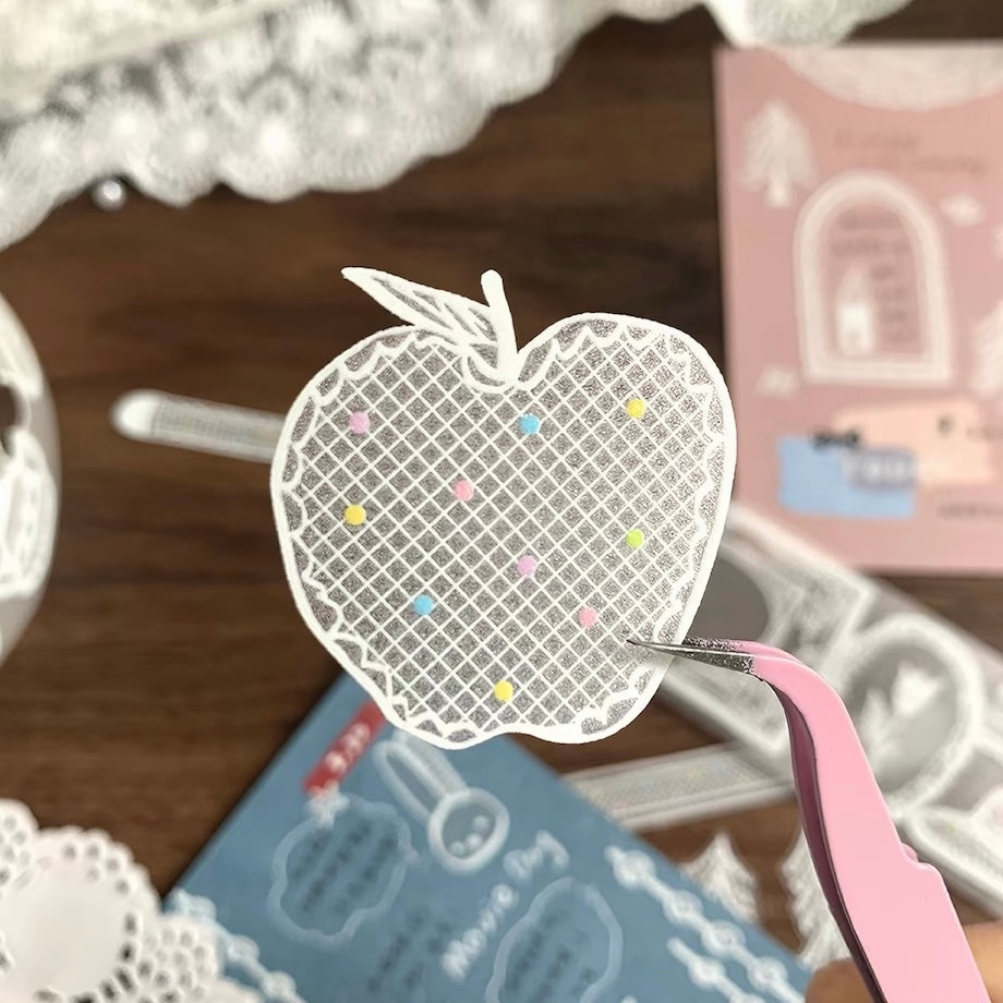 Die-Cut Sticker Roll - Old Paris Lace