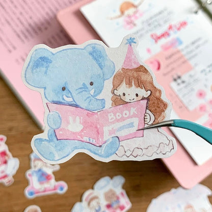 Colors Series Sticker Roll - Pink Cream White Little Blue