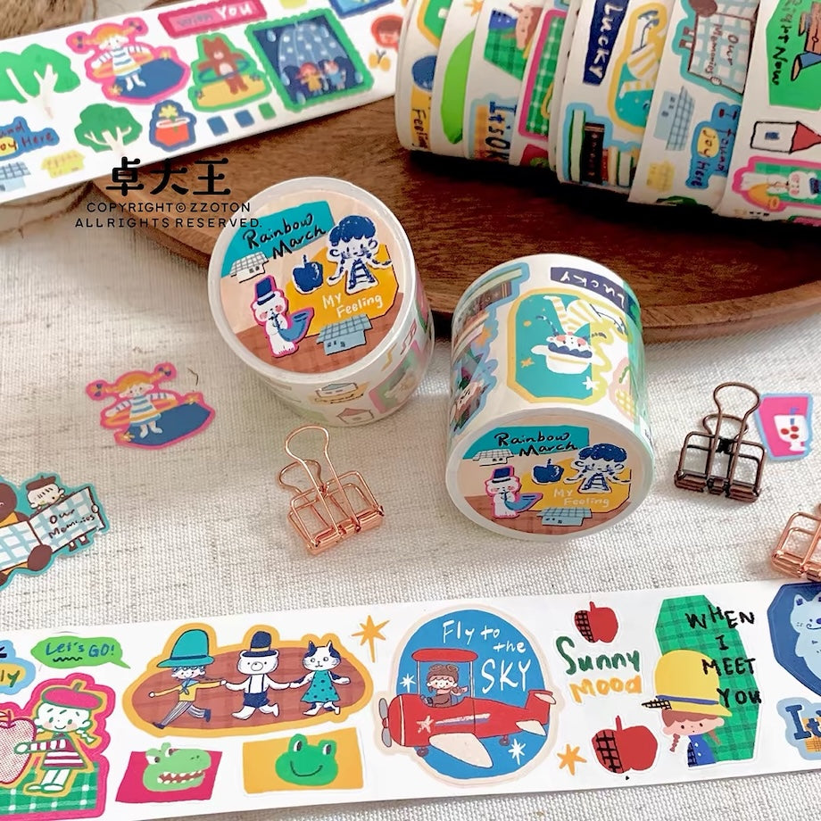 Die-Cut Sticker Roll - Rainbow March