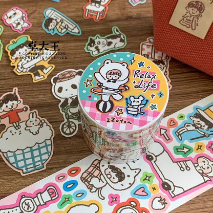 Die-Cut Sticker Roll - Relax Life