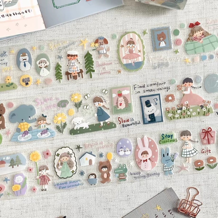 Die-Cut Sticker Roll - Soft Hues of Time