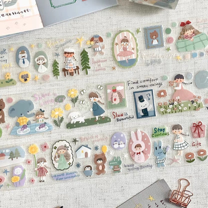 Die-Cut Sticker Roll - Soft Hues of Time