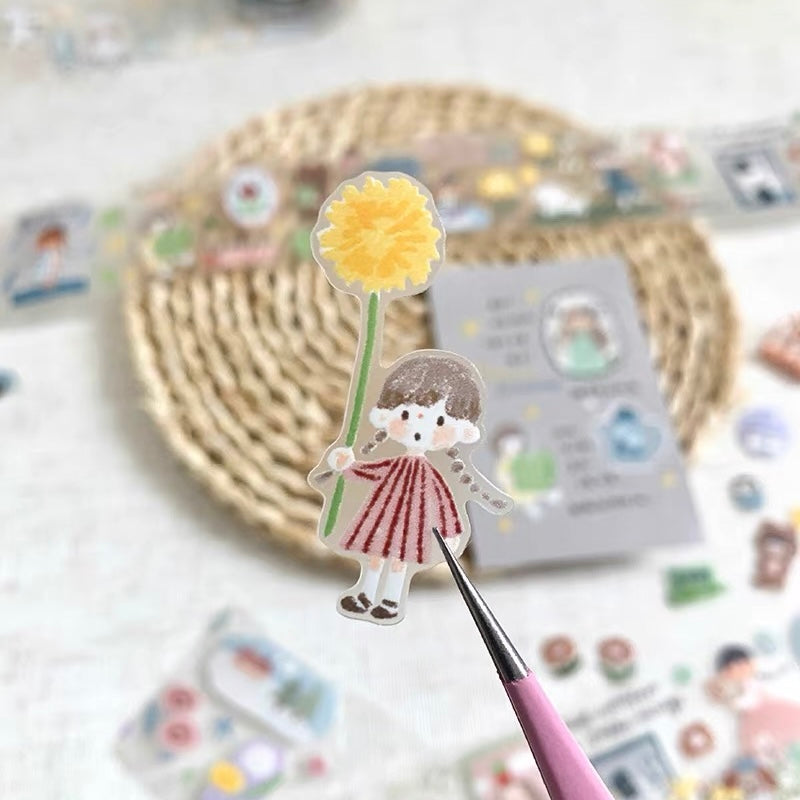 Die-Cut Sticker Roll - Soft Hues of Time
