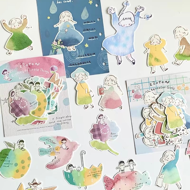 Sticker Packets - Ripples & Watercolor Girls