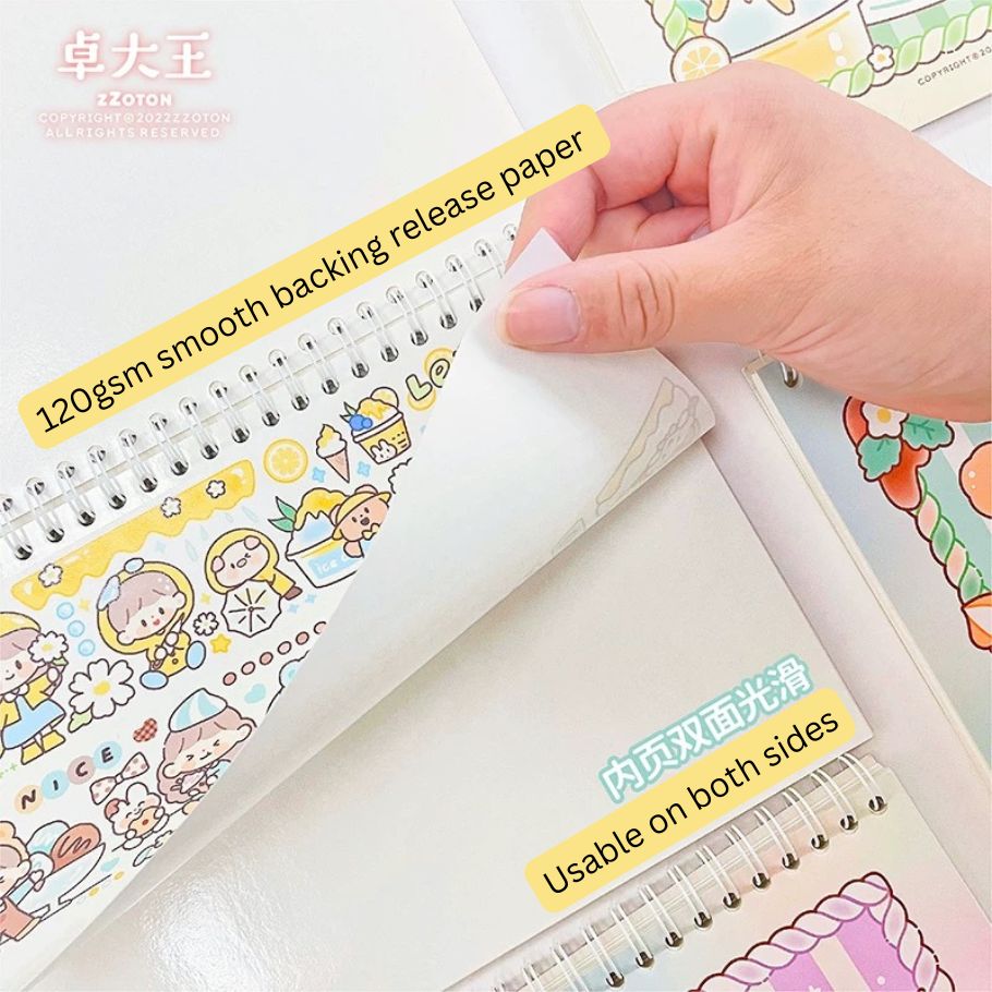 Strawberry Cake Sticker Release Paper Book - A5 Size