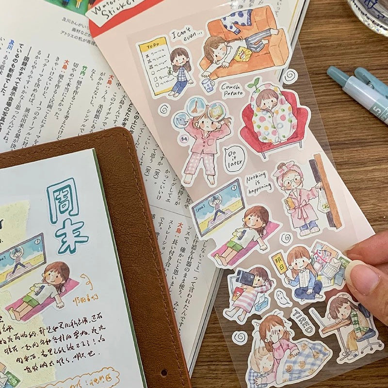 Die-Cut Sticker Sheets - Journaling & Lazy Life