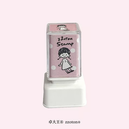 Pre-Inked Stamp - Little Doodle Girl