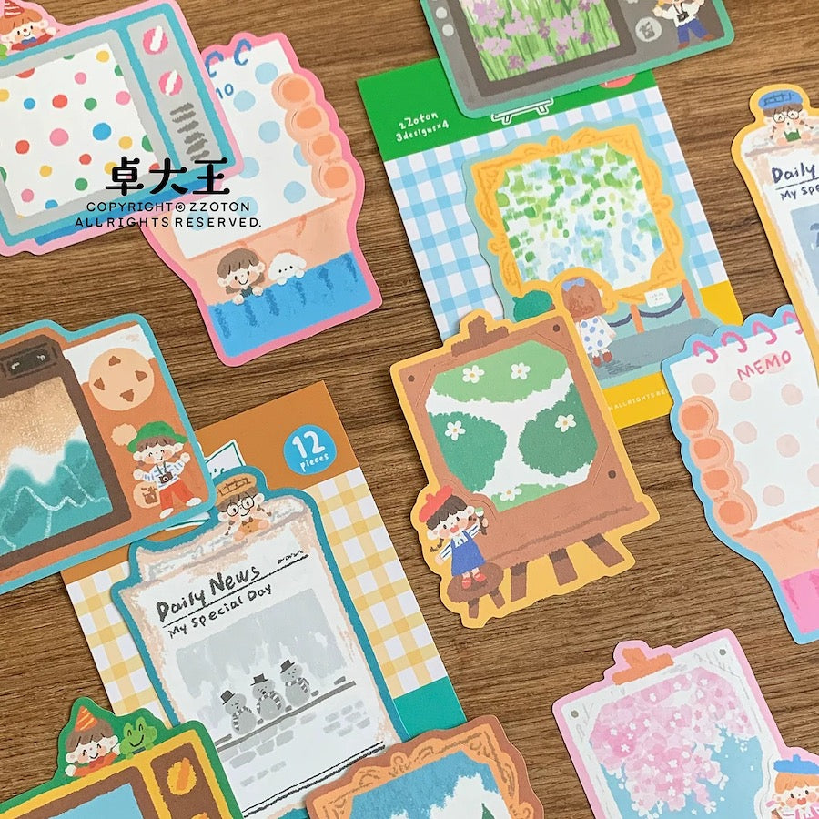 Oil Pastel Memo Pads - Record & Impression