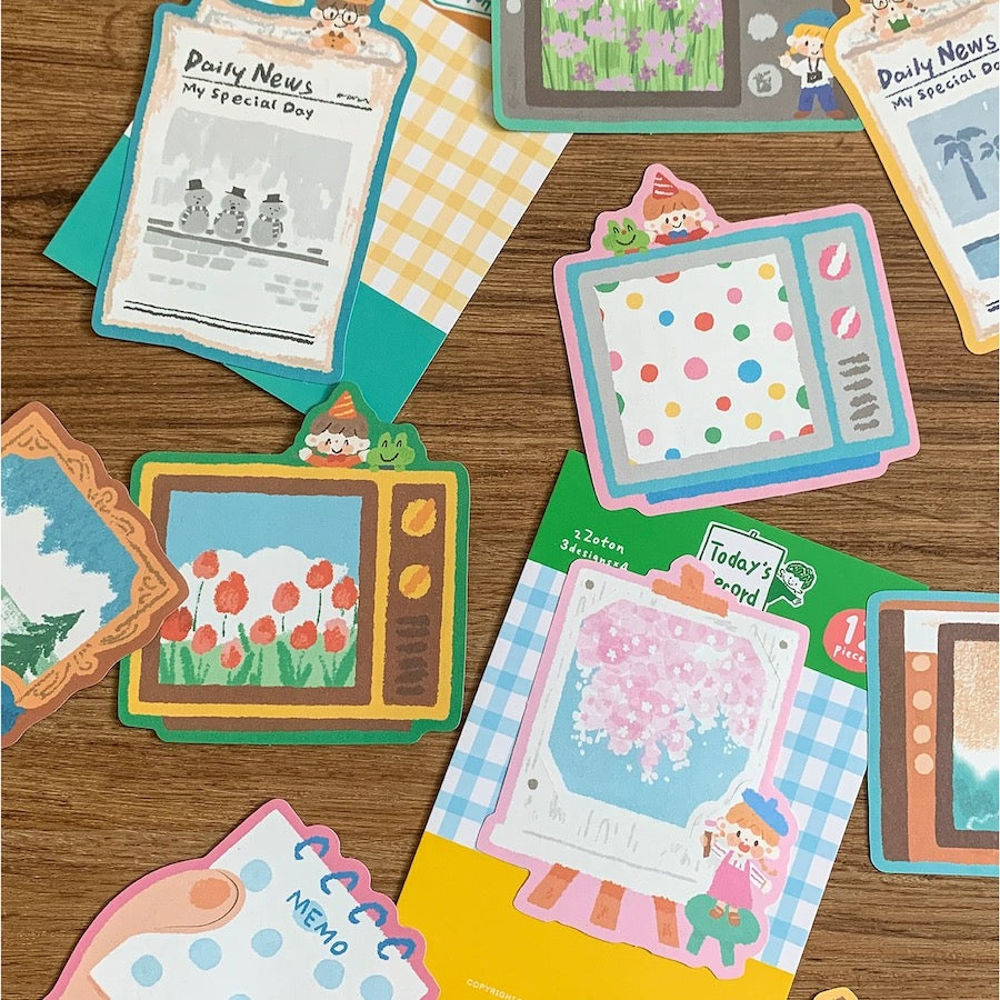 Oil Pastel Memo Pads - Record & Impression